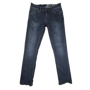 Volcom Jeans Mens 30 (30x31) Vorta Slim Straight Stretch Blue Dark Wash Skater